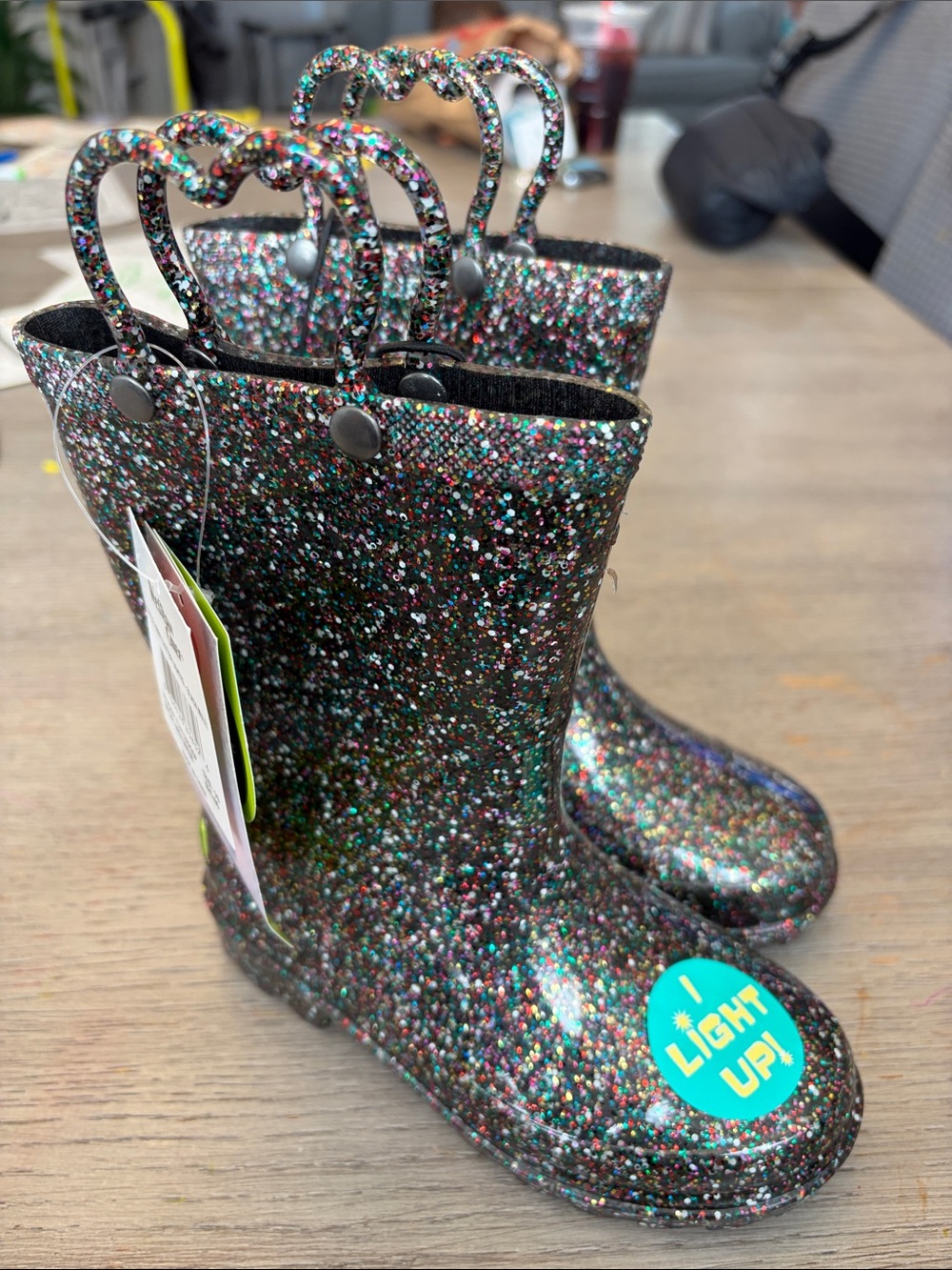 Glitter Light-Up Kids Rain Boots girls